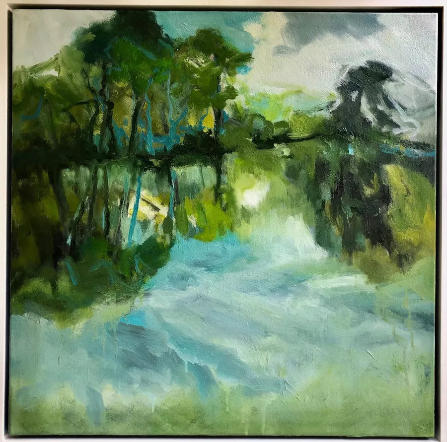 Blue Lake (2024) Oil painting by Joanna Farrow