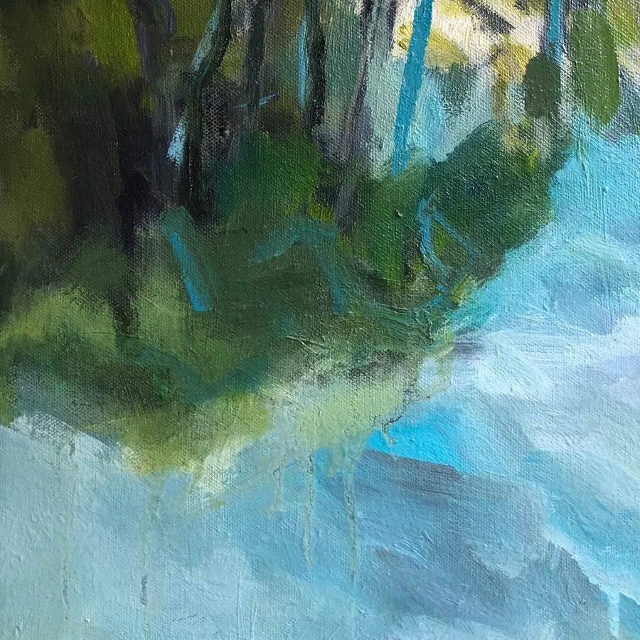 Blue Lake (2024) Oil painting by Joanna Farrow