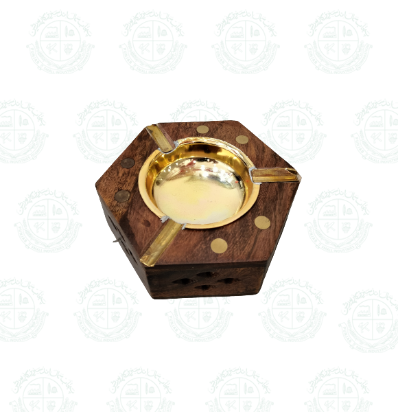 Ash Tray Cutwork Brasswork Woodwork