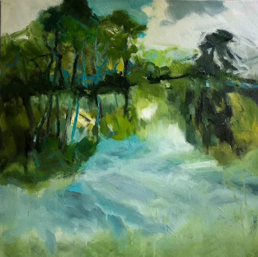 Blue Lake (2024) Oil painting by Joanna Farrow