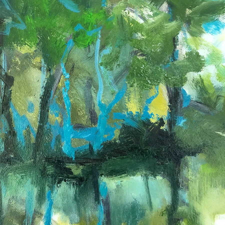 Blue Lake (2024) Oil painting by Joanna Farrow