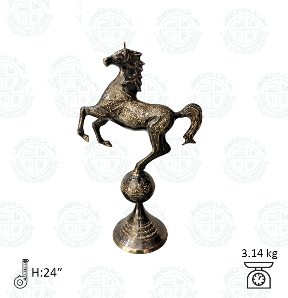 Horse with Bowl Brass