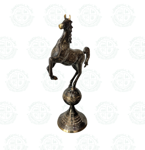 Horse with Bowl Brass