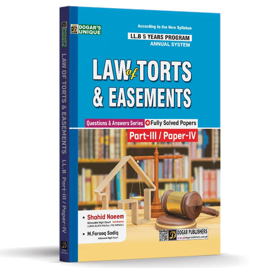 LLB Part 3 Law of Torts & Easements (5 Years Program)