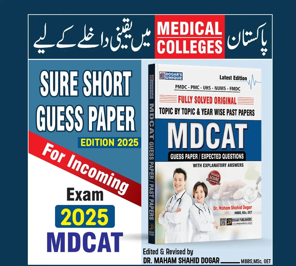 MDCAT GUESS PAPERS, EXPECTED QUESTIONS, Original Past Papers 2008-2024 (Fully Solved)