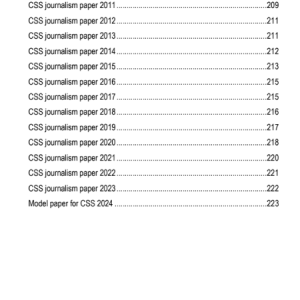 CSS Essentials Journalism MCQs
