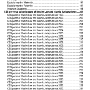CSS Essentials Muslim Law & Islamic Jurisprudence MCQs