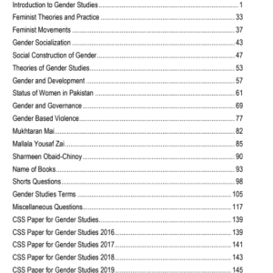 CSS Essentials Gender Studies MCQs